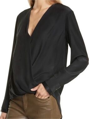 Rag & Bone Victor Silk Crossover Top